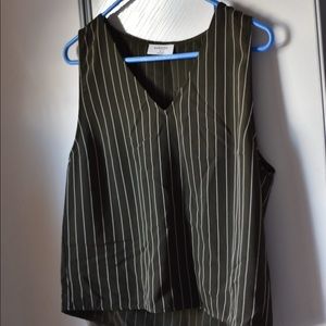 Aritzia babaton Murphy blouse/tank in olive stripe
